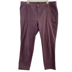 Lee Regular Fit Tapered Leg Pants Womens Plus 18M Plum Purple Size Mid Rise
